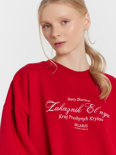 Свитшот Mark Formelle 122995/24-30517П-7П т.красный_печать_1_сл_на_пол_3_сл_на_спинке - фото 5