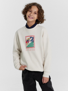 Свитшот Mark Formelle 123437/1/24-27360П-7 белый_песок_печать_3_сл_на_пол - фото 1