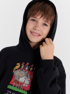 Худи Mark Formelle 123445/24-30069П-7 черный_печать_3_сл_на_пол_3_сл_на_спинке - фото 2