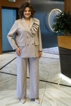 Брюки, жакет Alani Collection 2017 бежевый - фото 1