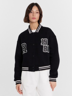 Бомбер Mark Formelle 172097/1/24-30284П-7П-2 черный_печать_475_D_вышивка - фото 1