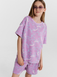 Футболка, шорты Mark Formelle 197728/24-33070П-7 цветы_на_лиловом - фото 3