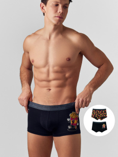 Трусы Mark Formelle 411124-2/25-4874П-5 черный_картошка_на_черном_3_сл_1тр_на_ЛВ_дет - фото 3