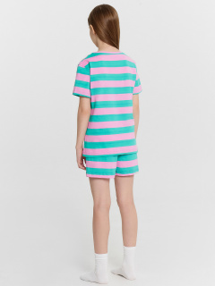 Футболка, шорты Mark Formelle 567727/25-35961ПП-0 розовая_полоска_на_бирюзе_печать_Печать - фото 3