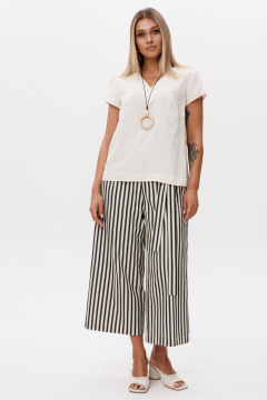 Блуза, кюлоты Ma Vie М-689 молочный- черный - фото 1