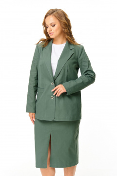 Жакет, ремень, юбка T&N 7647А темная_хвоя - фото 2