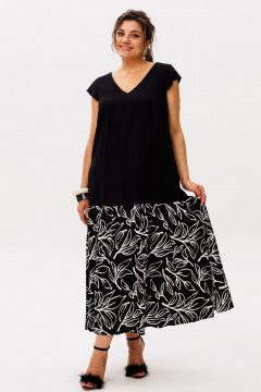 Платье Anelli 56 черно-белый_ангел - фото 2