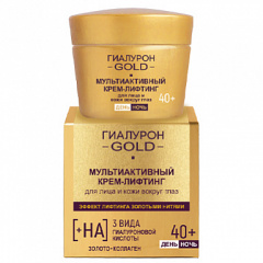 Крем для лица Belita ГИАЛУРОН GOLD Крем-лифтинг 40+ день/ночь д/лица и кожи вокруг глаз - фото 1