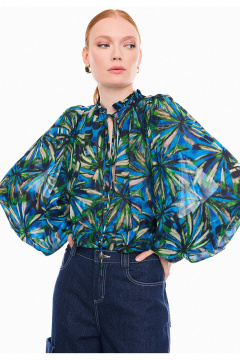 Блуза DEVITA 6050 синий_зеленый - фото 5