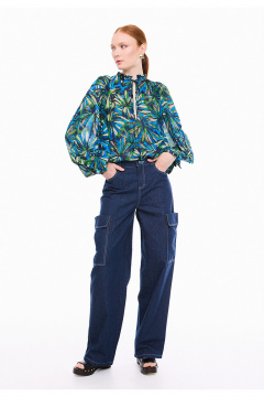 Блуза DEVITA 6050 синий_зеленый - фото 2