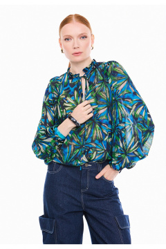Блуза DEVITA 6050 синий_зеленый - фото 1