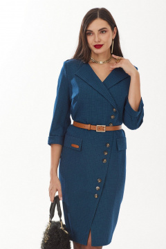 Элегантное платье с асимметричной застежкой и декором Твой имидж 1941 морская_волна - фото 5