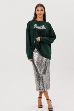Свитшот, юбка Ларс Стиль 1121/1 темный-изумруд_стальной - фото 1