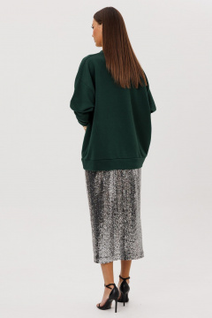 Свитшот, юбка Ларс Стиль 1121/1 темный-изумруд_стальной - фото 2