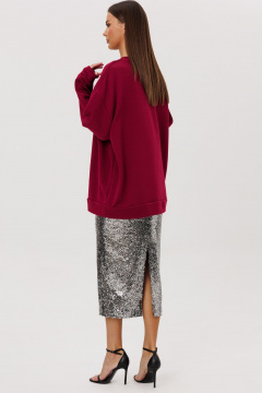 Свитшот, юбка Ларс Стиль 1121 марсала_стальной - фото 3