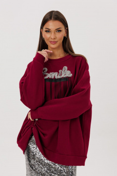 Свитшот, юбка Ларс Стиль 1121 марсала_стальной - фото 2