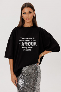 Футболка, юбка Ларс Стиль 1122 черный_стальной - фото 3