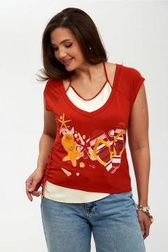 Блуза Таир-Гранд 62150 терракот-1 - фото 4