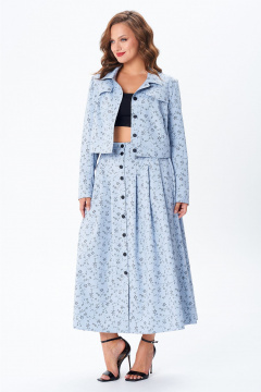 Жакет, юбка Liona Style 950 голубой - фото 5