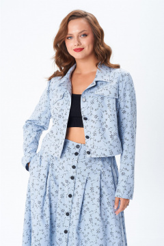 Жакет, юбка Liona Style 950 голубой - фото 3