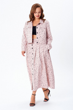 Жакет, юбка Liona Style 950 розовый - фото 5