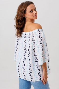 Блуза Anastasia 1254 белый_цветы - фото 2