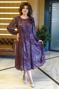 Платье Alani Collection 2380 бордо - фото 3