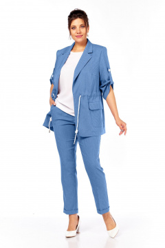Блуза, брюки, жакет Ольга Стиль С-944 джинс - фото 2