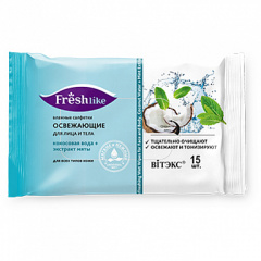 Салфетки Belita Салфетки влажные ОСВЕЖАЮЩИЕ д/лица и тела кокосовая вода, 15шт - фото 1