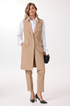 Брюки, жилет, рубашка Твой имидж 2181 кэмел - фото 2
