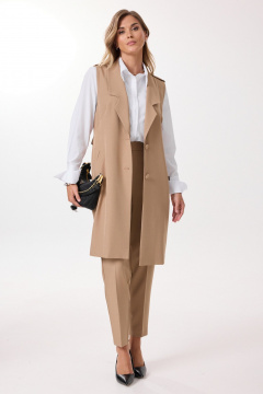 Брюки, жилет, рубашка Твой имидж 2181 кэмел - фото 1