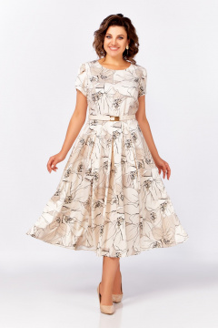 Платье Swallow 820.1 кремово-бежевый/цветы - фото 3