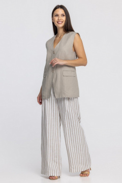 Брюки FASHION CENTRE Л-3968 молочно-бежевая_полоска - фото 1