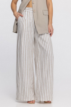 Брюки FASHION CENTRE Л-3968 молочно-бежевая_полоска - фото 3