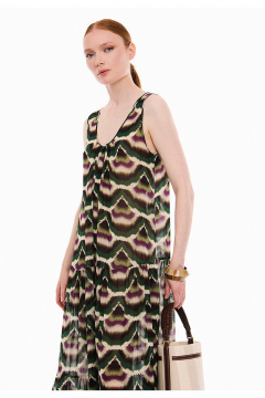 Платье DEVITA 1044 коричневый_зеленый_принт - фото 5