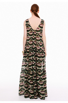 Платье DEVITA 1044 коричневый_зеленый_принт - фото 3