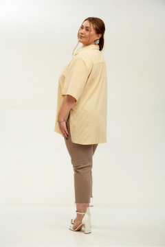Рубашка Avenue 0338-1 полоска_желтый+молочный - фото 3