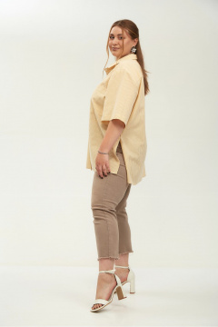 Рубашка Avenue 0338-1 полоска_желтый+молочный - фото 2