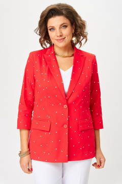 Жакет БелЭльСтиль 412-3_14_22 горох_красный - фото 1