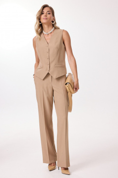 Брюки, жакет, жилет Твой имидж 2141 песочный - фото 2