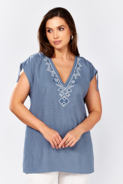Блуза MALI 625-079 голубой - фото 3