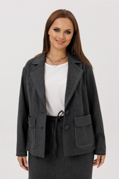 Жакет, юбка Mislana 1256 серый - фото 5