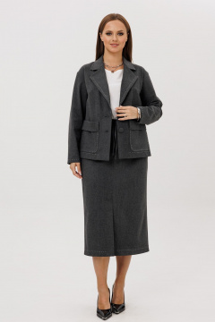 Жакет, юбка Mislana 1256 серый - фото 1