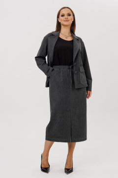 Жакет, юбка Mislana 1256 серый - фото 2