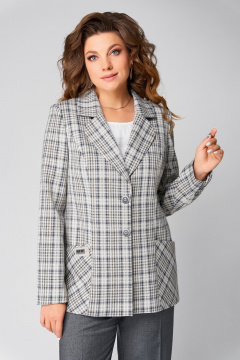 Блуза, брюки, жакет Fita 1487 бежево-серый - фото 4