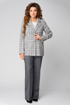 Блуза, брюки, жакет Fita 1487 бежево-серый - фото 3