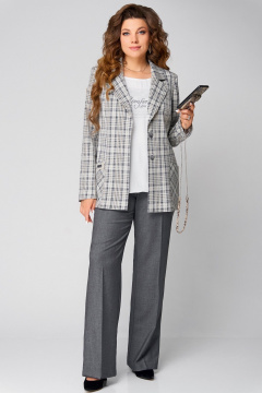 Блуза, брюки, жакет Fita 1487 бежево-серый - фото 1