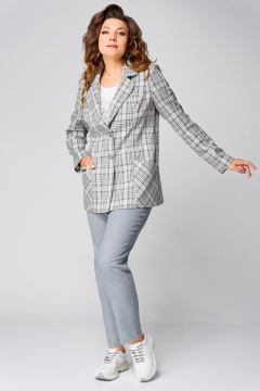 Блуза, брюки, жакет Fita 1488 серо-бежевый - фото 4