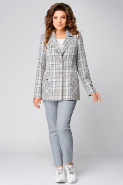 Блуза, брюки, жакет Fita 1488 серо-бежевый - фото 3