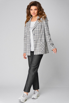 Блуза, брюки, жакет Fita 1489 черно-бежевый - фото 4